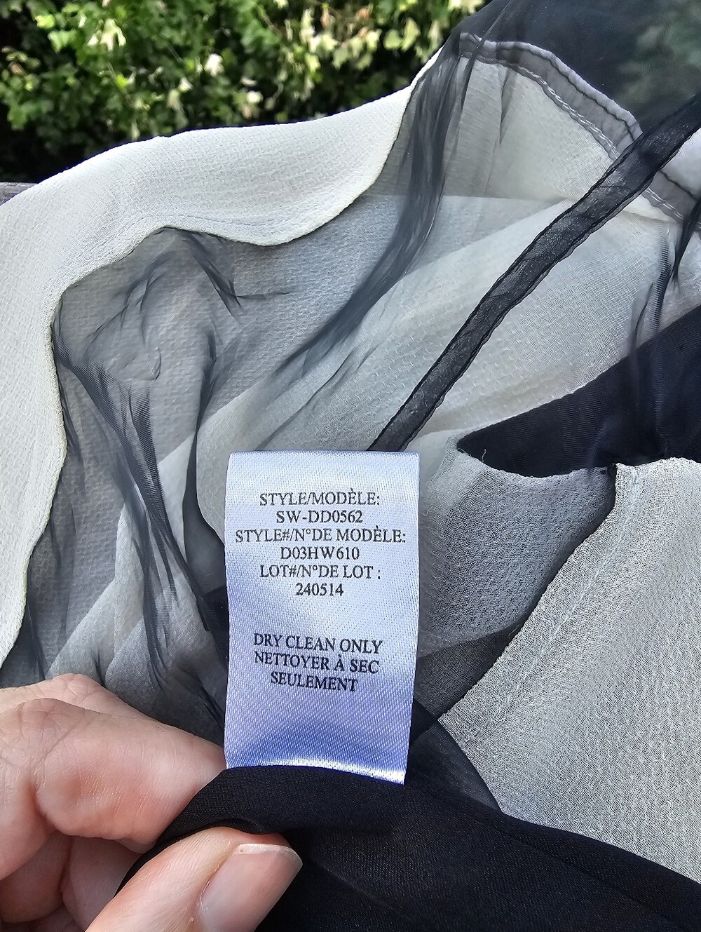 Helmut Lang Colorblock Layered Sheer Silk Dress Size 10 Gray Black Neon Orange - Picture 9 of 11